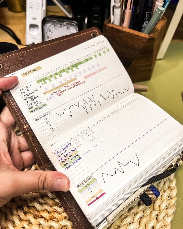 Planner with retired habit section marked